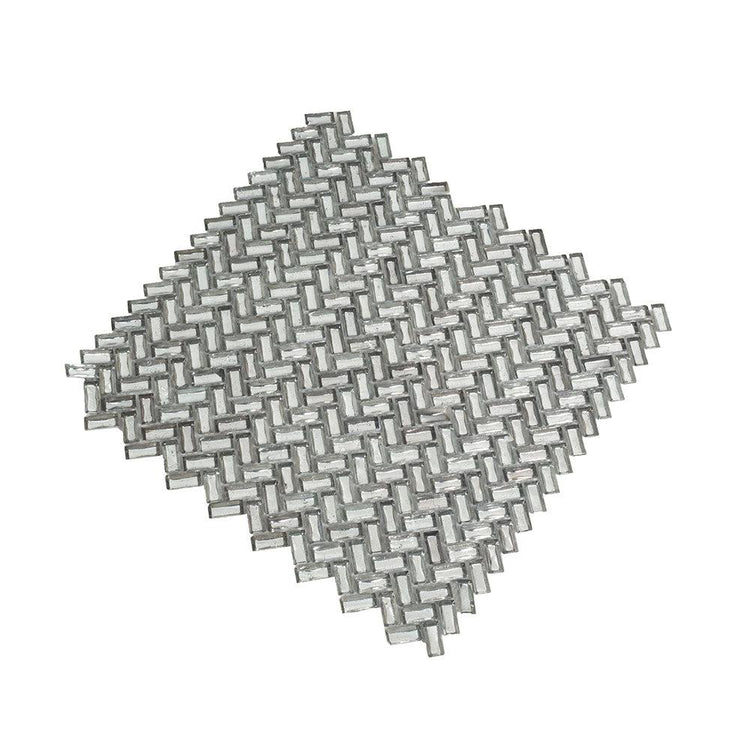 Silver Herringbone Mosaic Tile | Tile Club