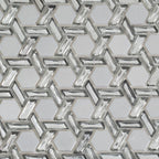 Silver White Weaved Hexagon Glass Mosaic Tile | Tile Club