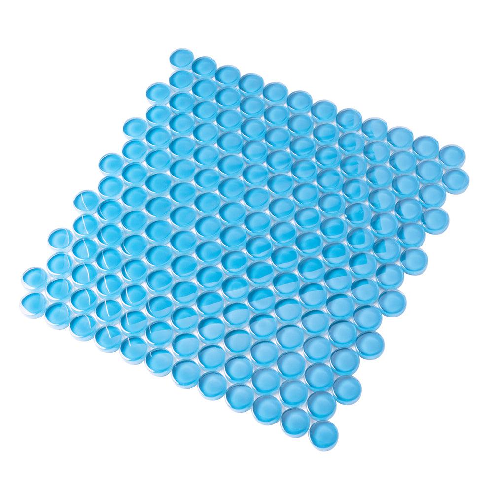 Sky Blue Penny Round Glass Tile | Tile Club