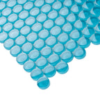 Sea Blue Penny Round Glass Tile | Tile Club