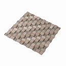 Textured Mini Brick Wooden Beige And Glass Mosaic Tile | Tile Club