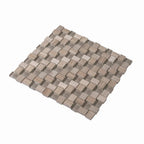Textured Mini Brick Wooden Beige And Glass Mosaic Tile | Tile Club