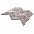 Textured Wooden Beige Chevron Marble Mosaic Tile | Tile Club