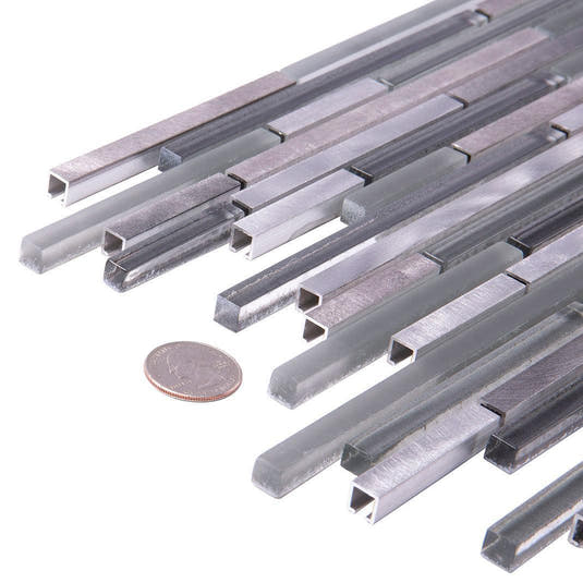 Waterfall Haze Linear Glass & Metal Mosaic Tile | Tile Club