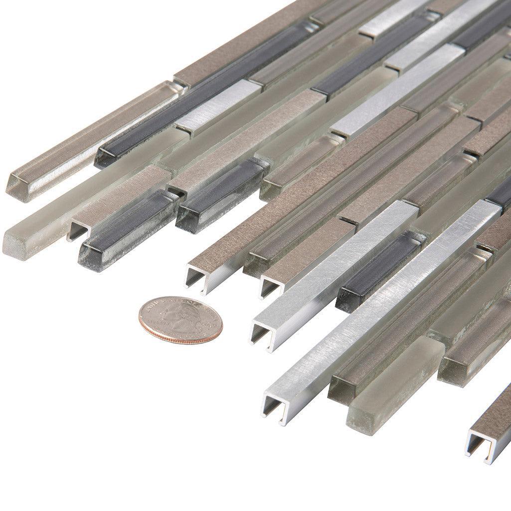 Waterfall Metal Glass & Metal Mosaic Tile | Tile Club