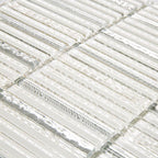 Waterfall Platinum White Glass Mosaic Tile | Tile Club