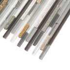 Waterfall Quartz Linear Glass And Quartz Mosaic Tile