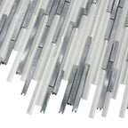 Waterfall Silver White Linear Glass & Metal Mosaic Tile | Tile Club