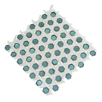 White Emerald Weaved Hexagon Glass Mosaic Tile | Tile Club