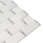 White Marble Subway Mosaic Tile With Carrara Dots | Tile Club