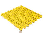 Yellow Buttons Porcelain Penny Round Tile | Tile Club