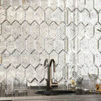 4x8 Beveled Antique Mirror Glass Hexagon Tile Sample | Tile Club