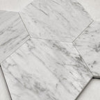 Adhesive Tile with Marble Hexagon Discs