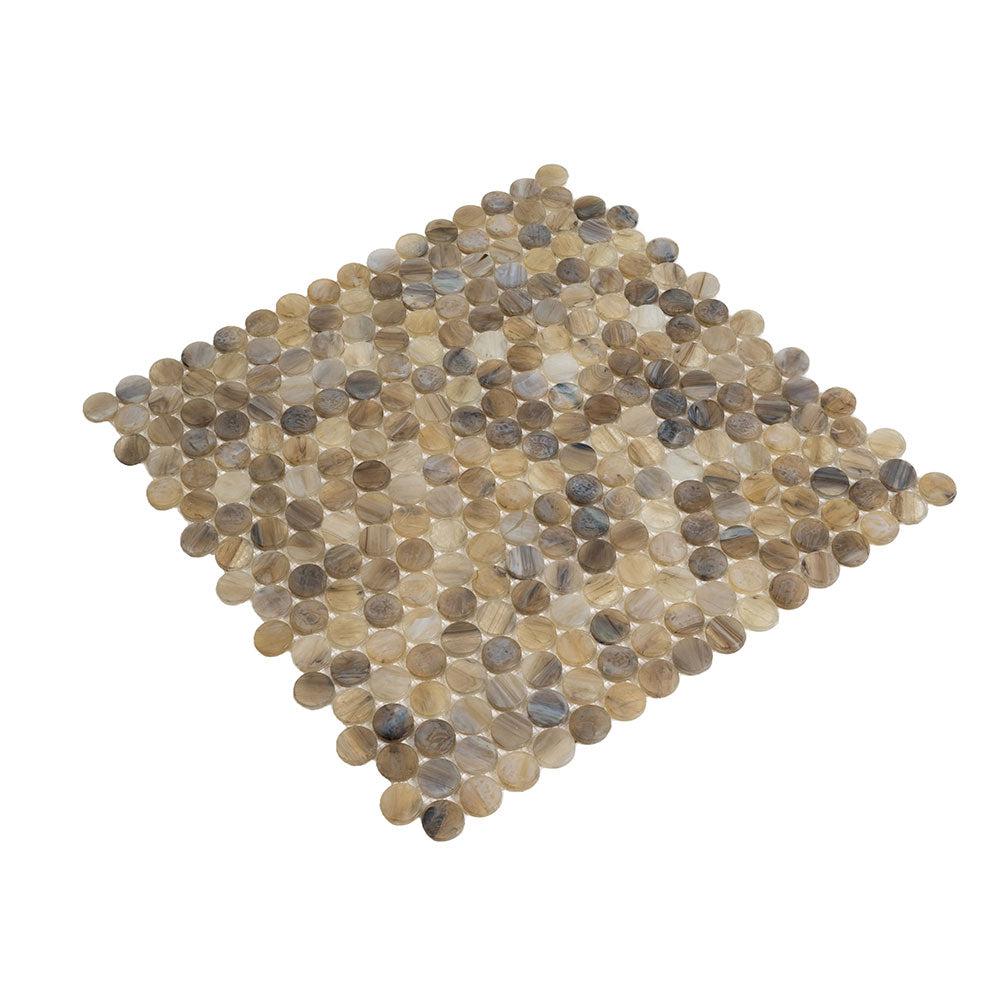 Agate Glass Penny Round Mosaic Tile | Tile Club