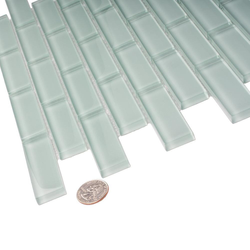 Pale Aqua Glass Brick Tile | Tile Club