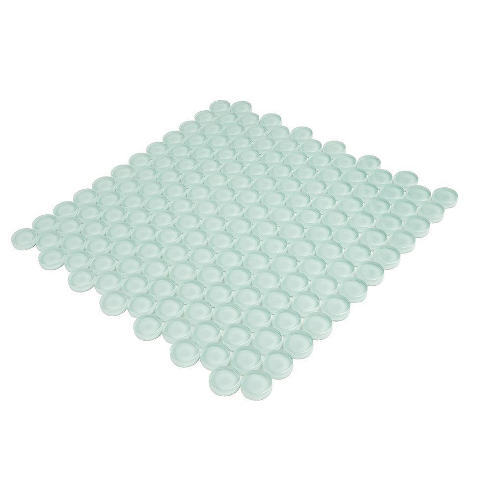 Pale Aqua Glass Penny Round Tile | Tile Club