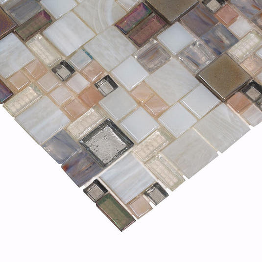 Beige Mini Versailles Glass Mosaic Tile | Tile Club