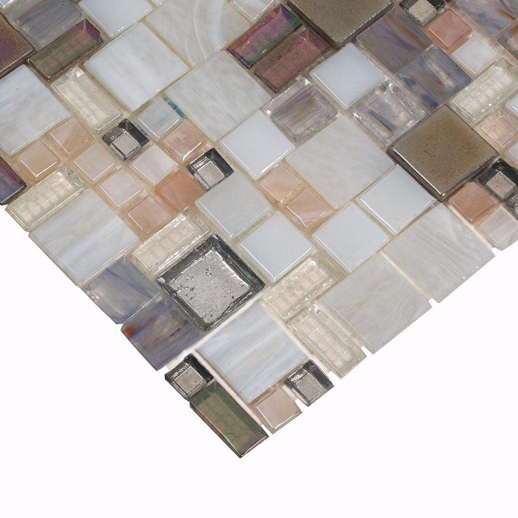 Beige Mini Versailles Glass Mosaic Tile | Tile Club