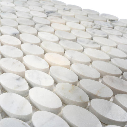 Bianco Carrara Oval Mosaic Tile | Tile Club