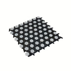Black And White Weaved Hexagon Glass Mosaic Tile | Tile Club
