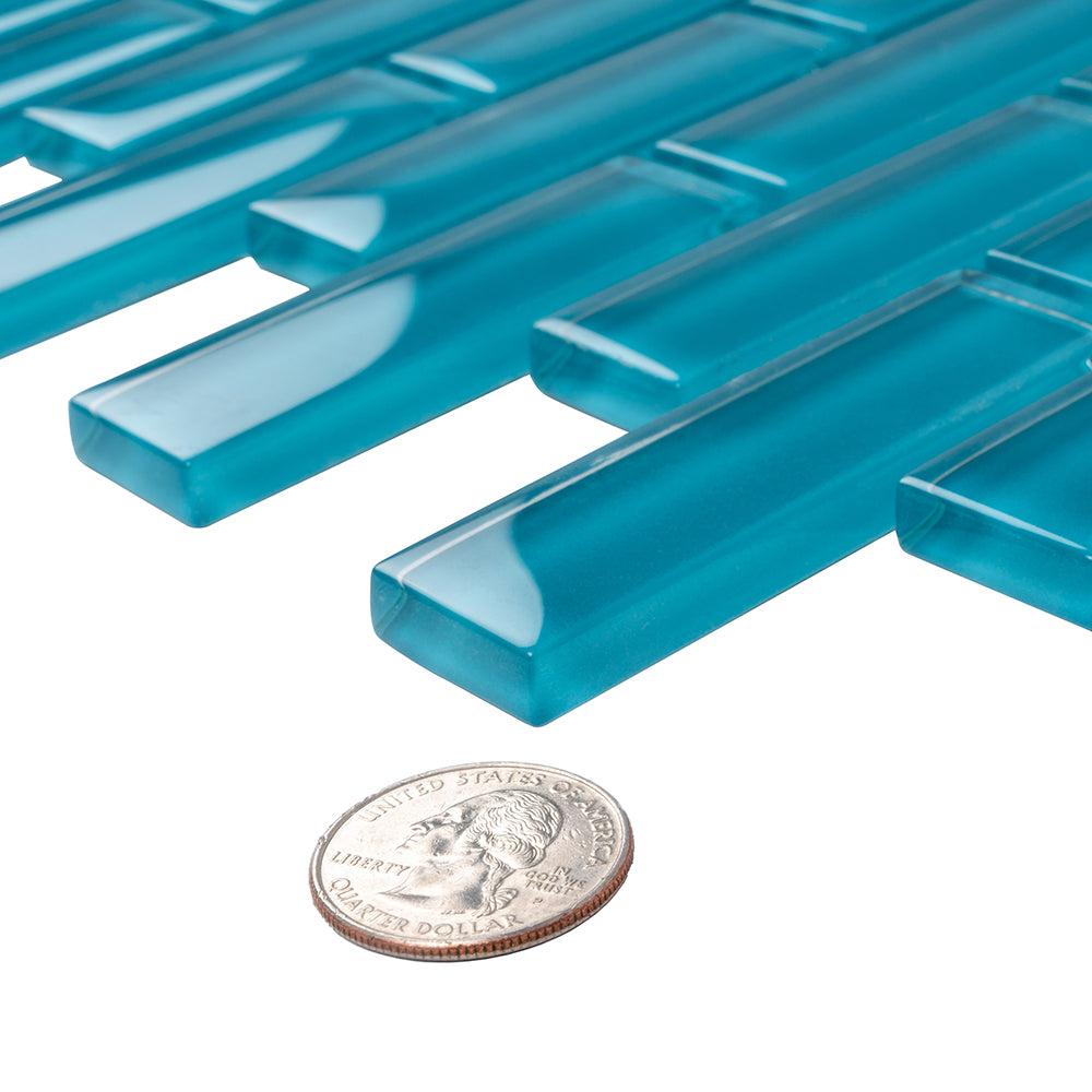 Sea Blue Glass Brick Tile | Tile Club