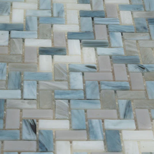 Blue Pearl Herringbone Mosaic Tile | Tile Club
