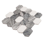 Calacatta Bluette Elongated Hexagon Mosaic Tile | Tile Club