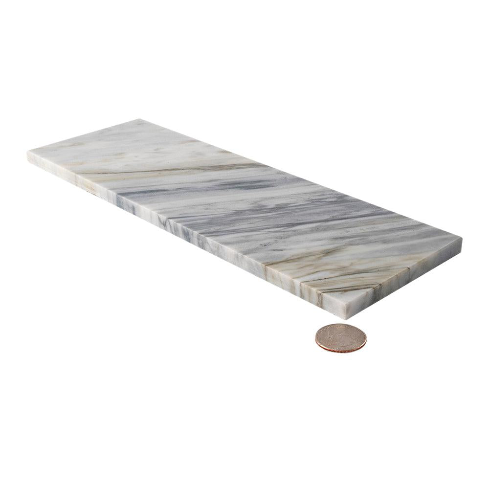 Calacatta Bluette Honed Marble Subway Tile 4x12 | Tile Club