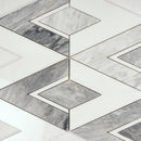 Calacatta Bluette and White Marble Stellar Diamond Mosaic Tile | Tile Club