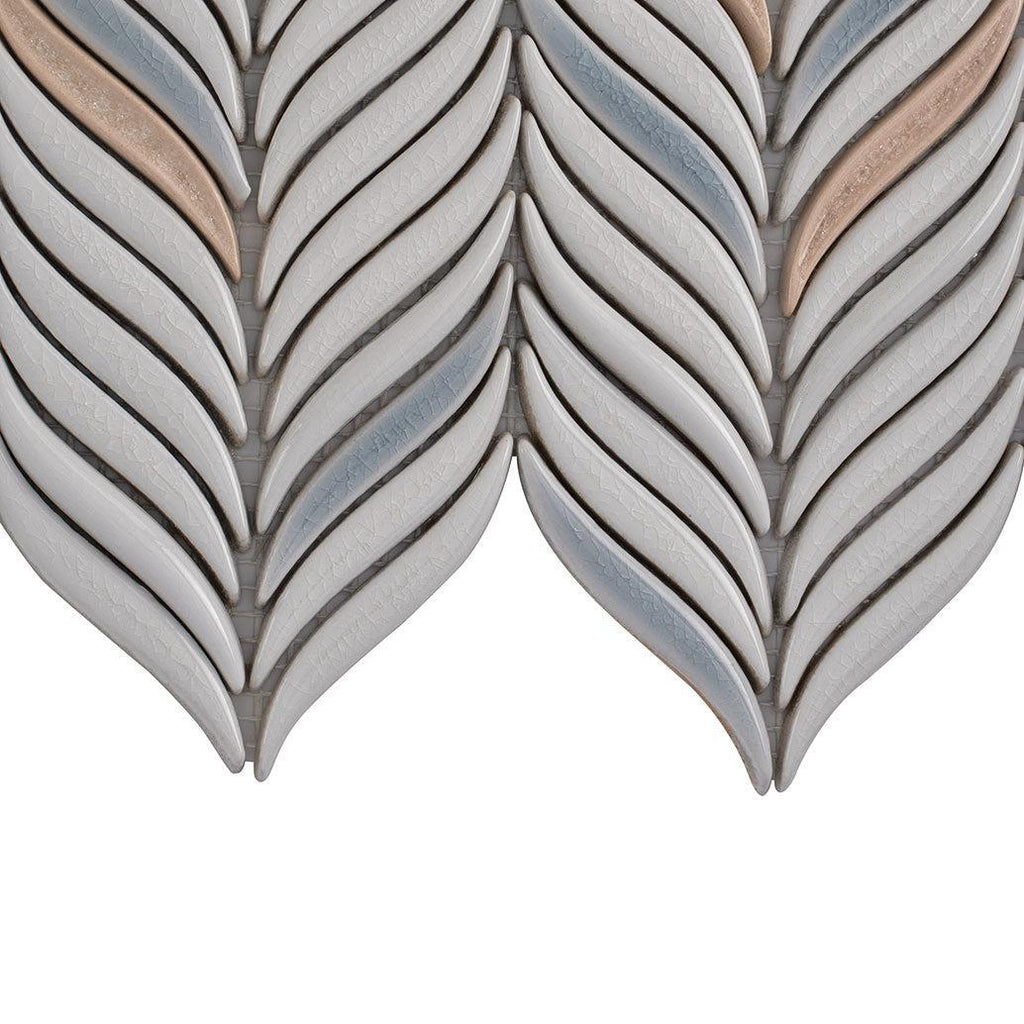 Chateau White Sprig Ceramic Mosaic Tile | Tile Club