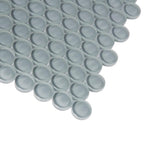 Chic Gray Penny Round Glass Tile | Tile Club