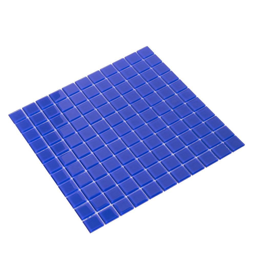 Cobalt Blue Square Glass Mosaic Tile 1x1 | Tile Club