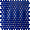Cobalt Blue Penny Round Glass Tile