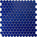 Cobalt Blue Penny Round Glass Tile