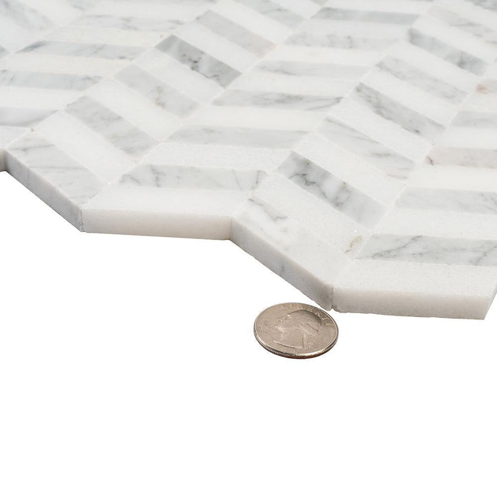 Contemporary Chevron Marble Mosaic Tile | Tile Club