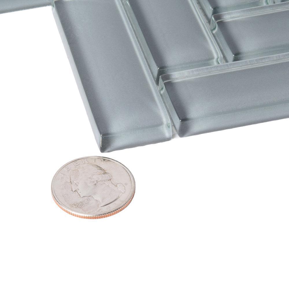 Cool Gray Herringbone Glass Tile | Tile Club