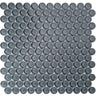 Cool Gray Penny Round Glass Tile