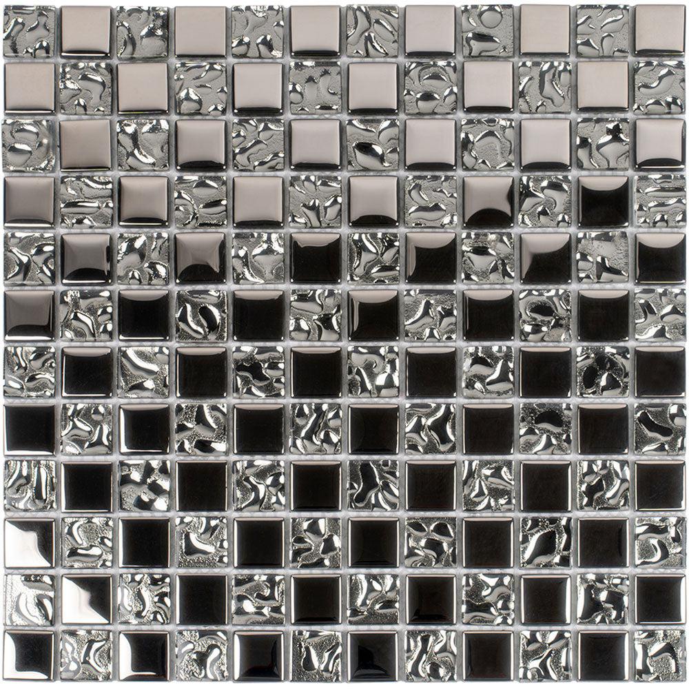 Crystile Silver Glass Mosaic Tile Sample