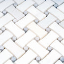 Curved Basket Weave Eastern White Marble Mosaic Tile | Tile Club