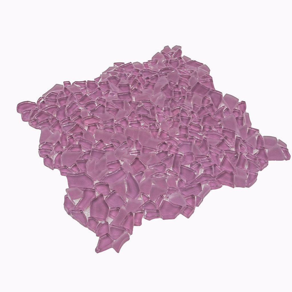 Diamond Mauve Rose Glass Pebble Mosaic Tile | Tile Club