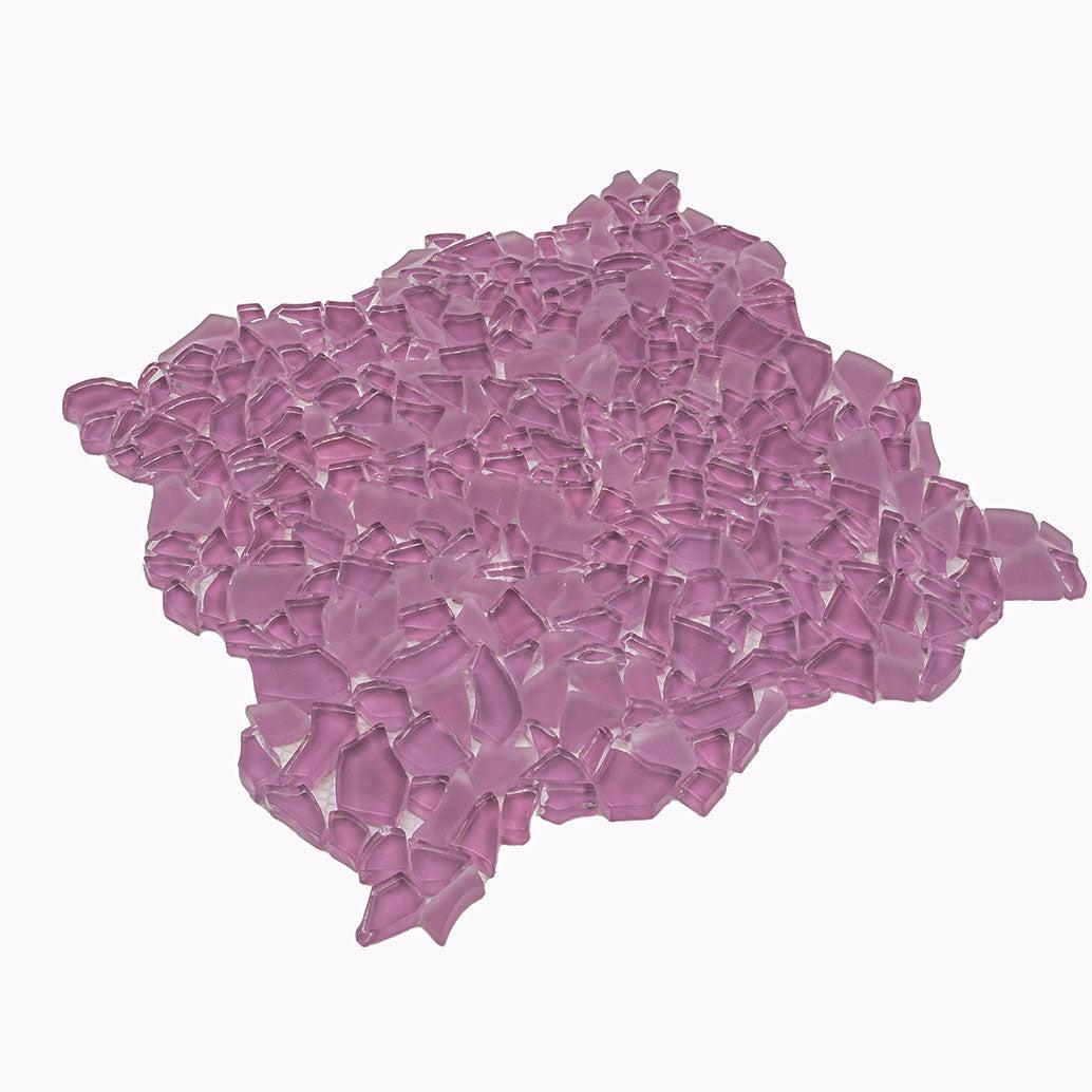Diamond Mauve Rose Glass Pebble Mosaic Tile | Tile Club