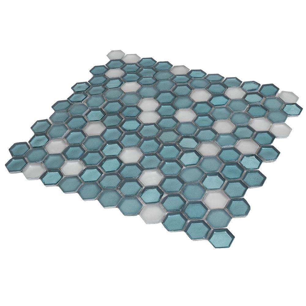 Emerald Hexagon Glass Mosaic Tile | Tile Club