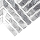 Geo Arrow Calacatta Bluette Marble Mosaic Tile | Tile Club