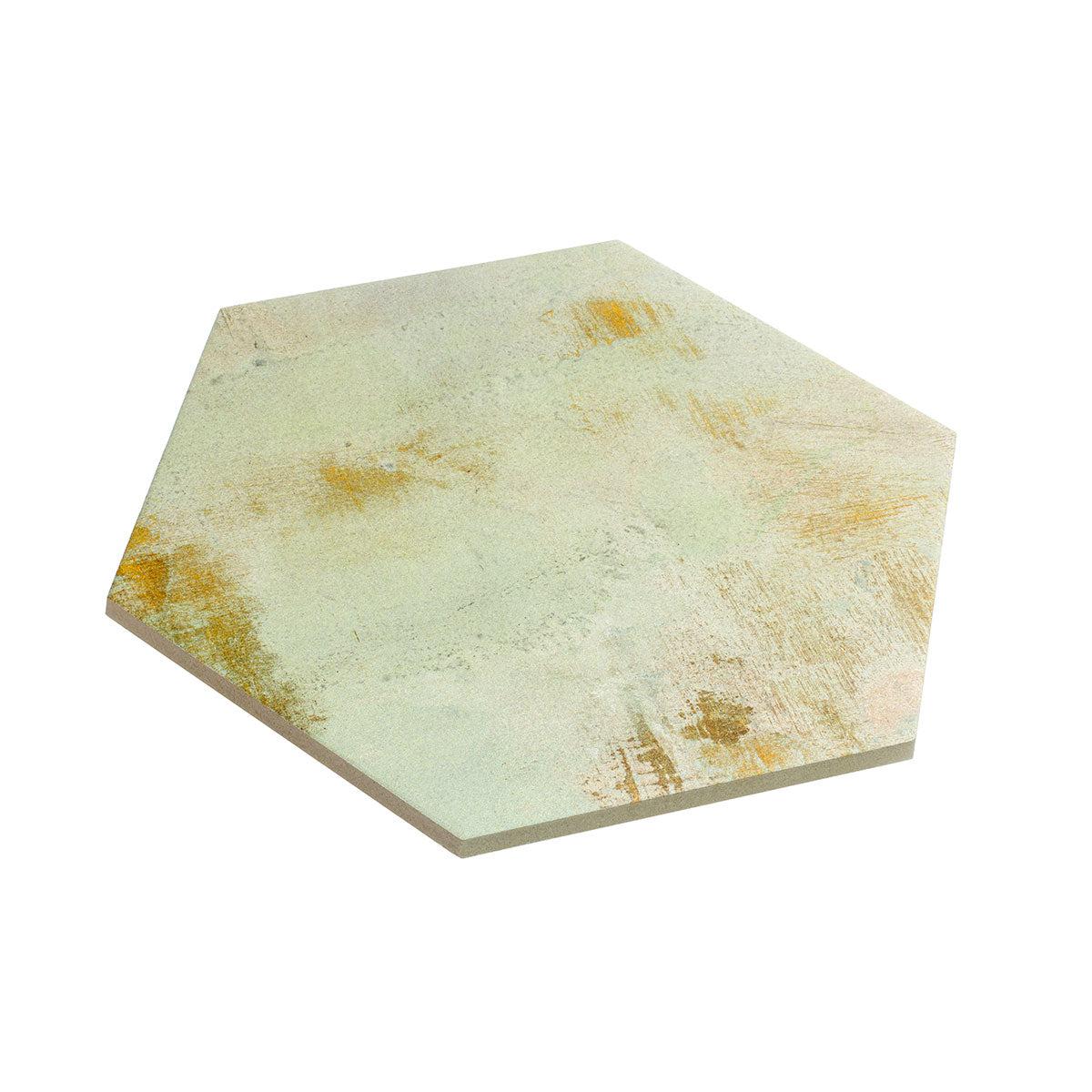 Gilded Age Green Hexagon Porcelain Tile | Tile Club
