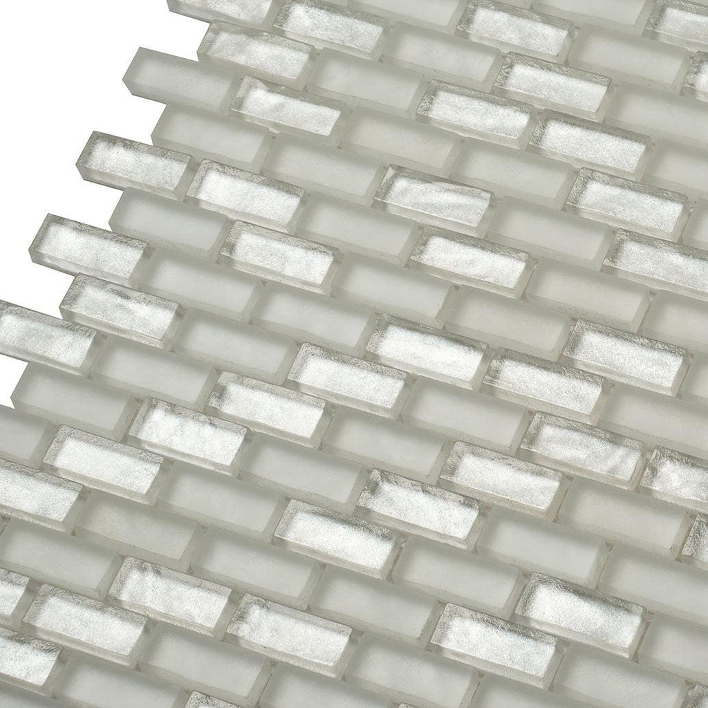 Glacial White Glass Brick Tile | Tile Club