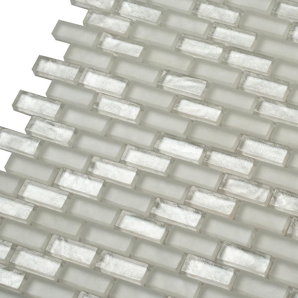 Glacial White Glass Brick Tile | Tile Club