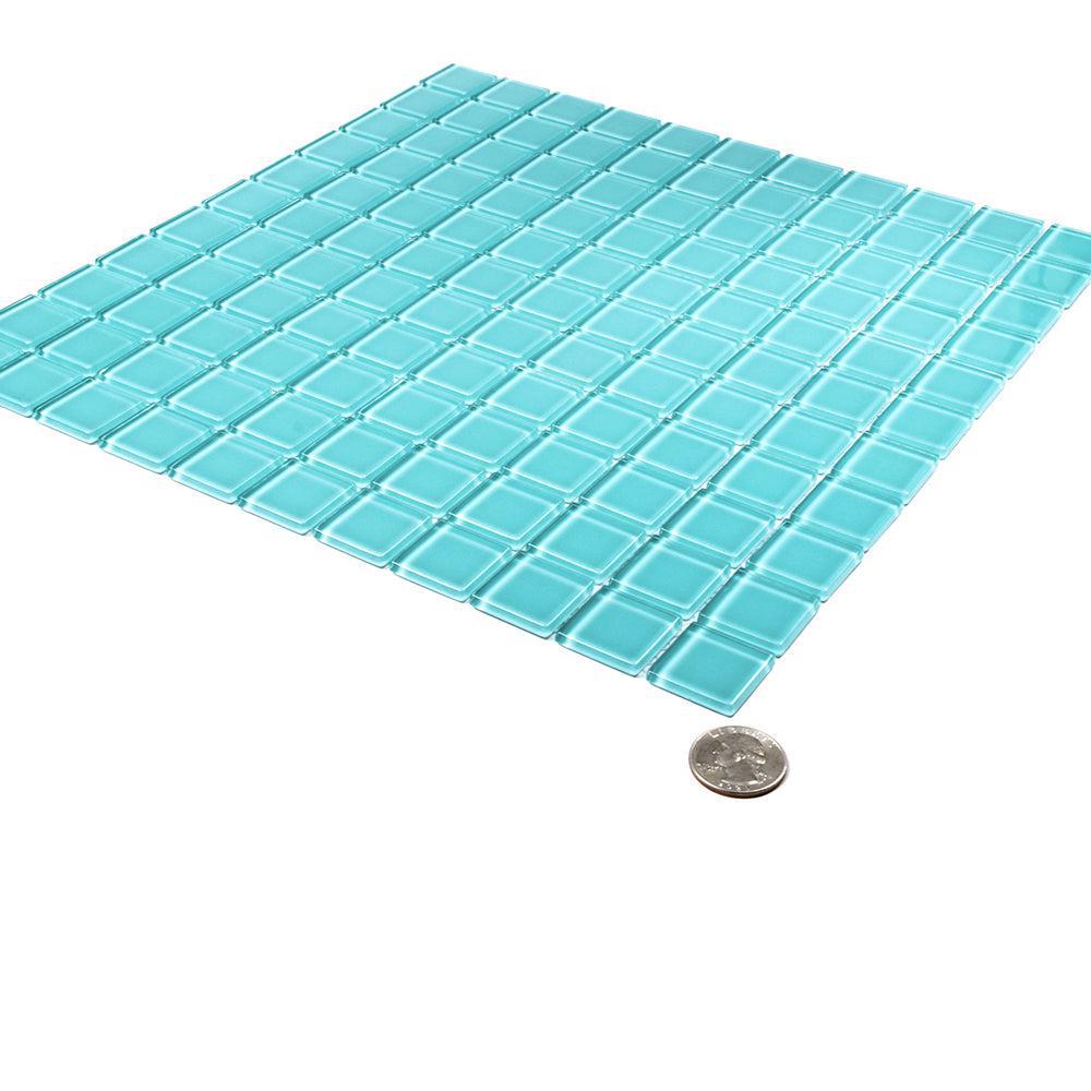 Glacier Aqua 1X1 Polished Glass Tile | Tile Club