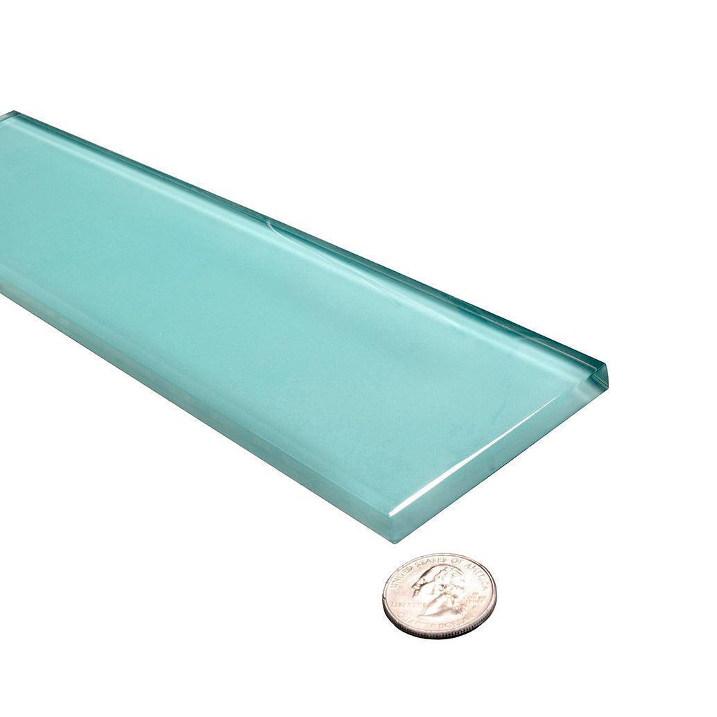 Glacier Aqua 3X12 Polished Glass Tile | Tile Club