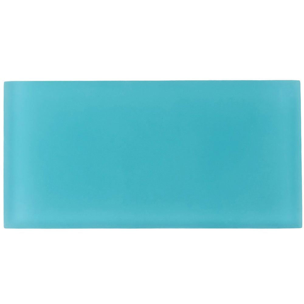 Glacier Aqua 3X6 Frosted Glass Tile Sample