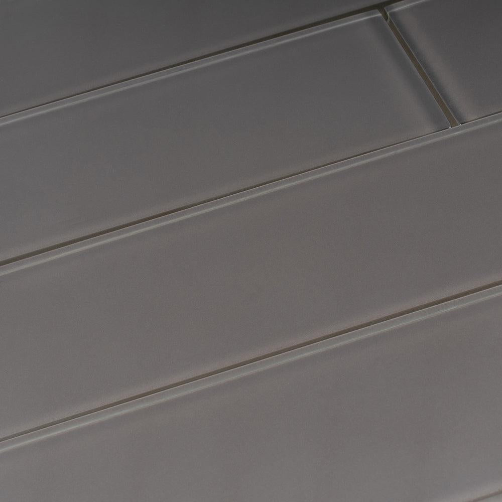 Glacier Ash Gray 3''x12'' Polished Glass Tile